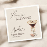 Love is Brewing Espresso Martini Bridal Shower Napkins<br><div class="desc">Celebrate the bride-to-be with a chic "Love is Brewing" espresso martini bridal shower Napkins.</div>