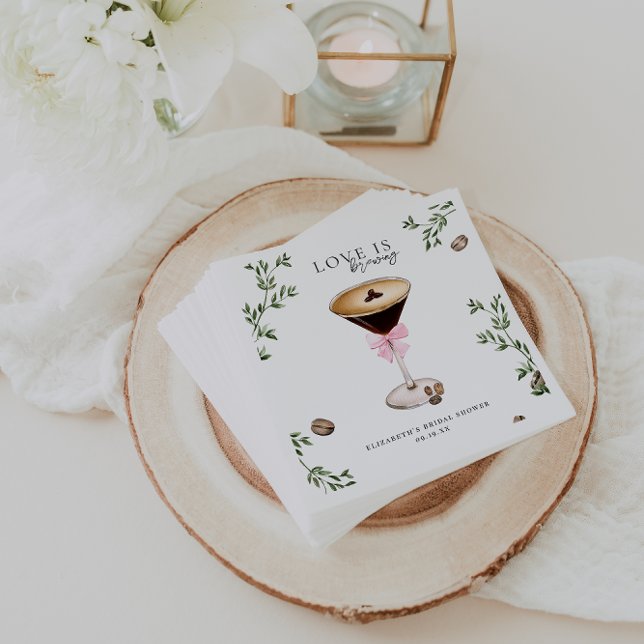Love is Brewing | Espresso Martini Bridal Shower Napkins (Creator Uploaded)