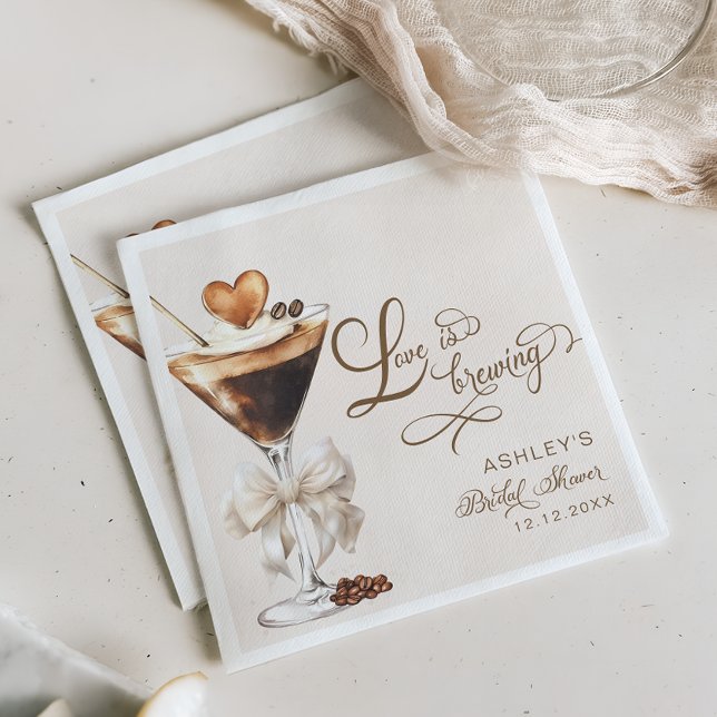 Love Is Brewing Espresso Martini Bridal Shower Napkins (Creator Uploaded)
