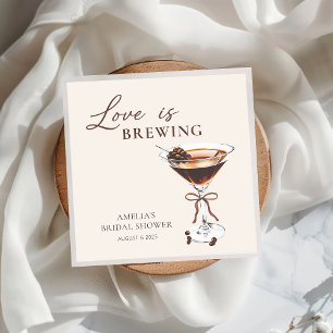 Love is Brewing Espresso Martini Bridal Shower Napkins