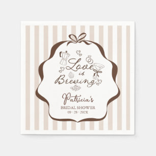 Love Is Brewing Espresso Martini Bridal Shower Napkins
