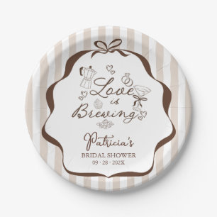 Love Is Brewing Espresso Martini Bridal Shower Paper Plates