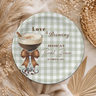 Love is Brewing Espresso Martini Bridal Shower Paper Plates