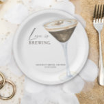 Love is Brewing Espresso Martini Bridal shower Paper Plates<br><div class="desc">Watercolor espresso martini cocktail. Love is brewing bridal shower. Coffee themed bridal shower.</div>