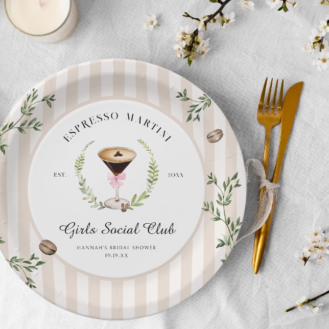 Love is Brewing | Espresso Martini Bridal Shower Paper Plates (Creator Uploaded)