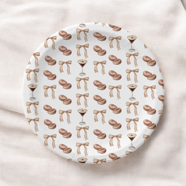 Love is Brewing Espresso Martini Bridal Shower Paper Plates (Creator Uploaded)