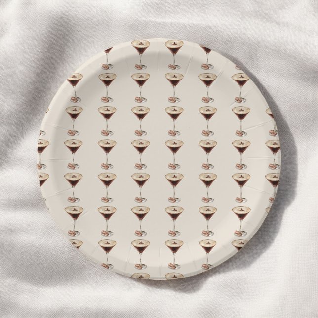 Love is Brewing Espresso Martini Bridal Shower Paper Plates (Creator Uploaded)
