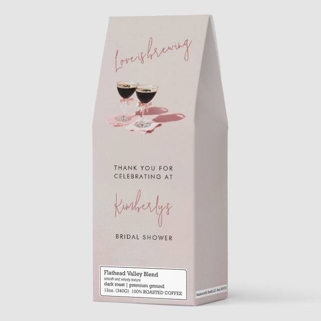 Love is Brewing Espresso Martini Bridal Shower Roasted Coffee (Front)
