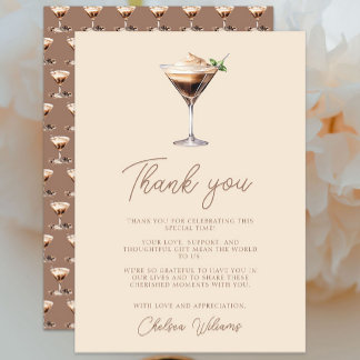 Love is Brewing Espresso Martini Bridal Shower Thank You Card