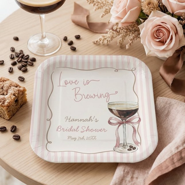 Love is Brewing Espresso Martini Paper Napkin Plates (Creator Uploaded)