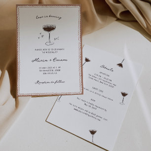 Love Is Brewing Espresso Martini Wedding Invitation