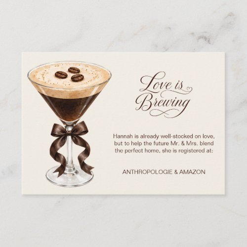 Love is Brewing Espresso Registry QR Insert Card