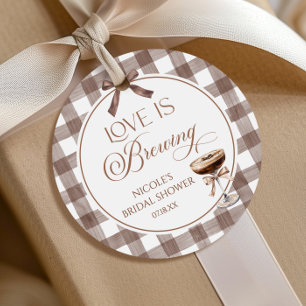 Love Is Brewing Expresso Martini Bow Bridal Shower Favor Tags