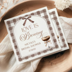 Love Is Brewing Expresso Martini Bow Bridal Shower Napkins