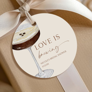 Love Is Brewing Expresso Martini Bridal Shower Favor Tags