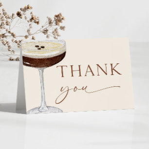 Love Is Brewing Expresso Martini Bridal Shower Letterpress Thank You Card