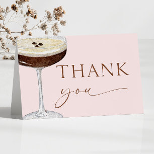 Love Is Brewing Expresso Martini Bridal Shower Letterpress Thank You Card
