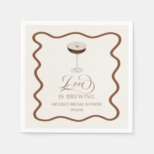 Love Is Brewing Expresso Martini Bridal Shower Napkins