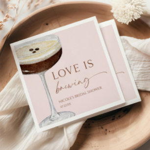 Love Is Brewing Expresso Martini Bridal Shower Napkins