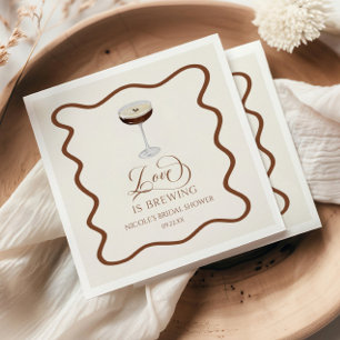 Love Is Brewing Expresso Martini Bridal Shower Napkins