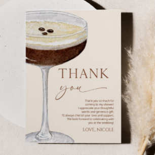 Love Is Brewing Expresso Martini Bridal Shower Thank You Card