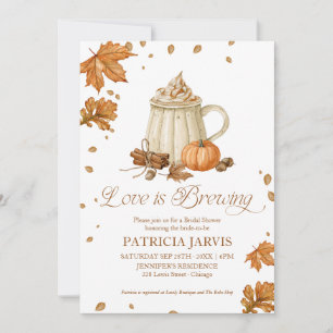 Love Is Brewing Fall Bridal Shower QR Code Invitation