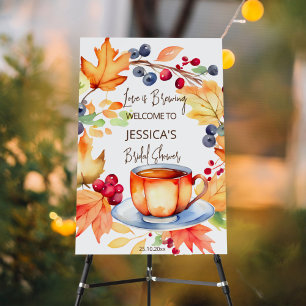 Love is brewing fall bridal shower welcome sign