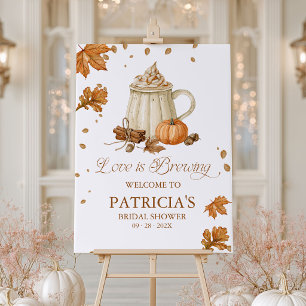Love Is Brewing Fall Bridal Shower Welcome Sign
