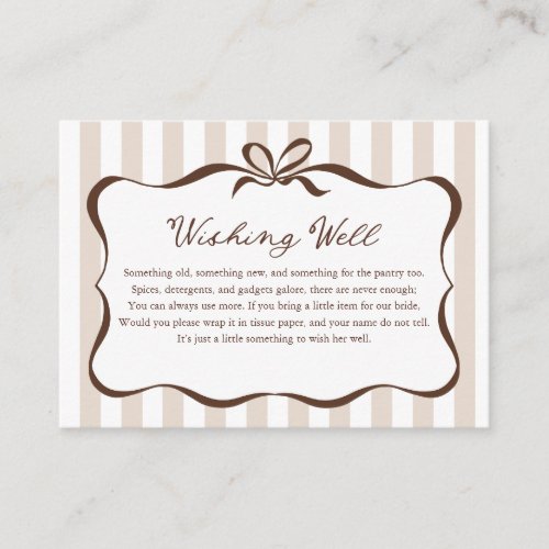 Love Is Brewing Fall Bridal Shower Wishing Well Enclosure Card