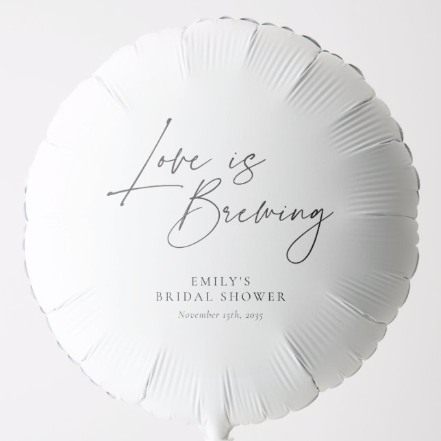 Love is Brewing Floral Bridal Shower Balloon (Front)