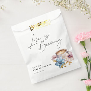 Love is Brewing Floral Bridal Shower Favor Bag