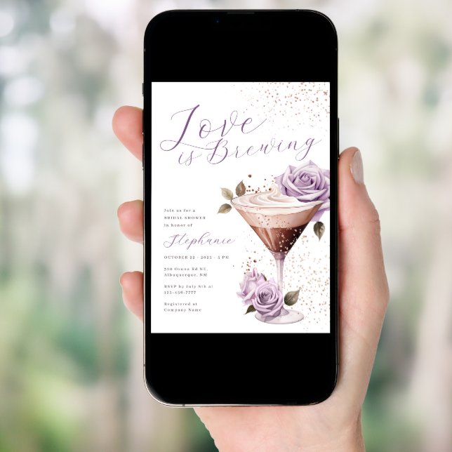 Love is Brewing Floral Bridal Shower Invitation (Front Digital)