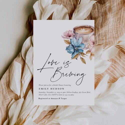 Love is Brewing Floral Bridal Shower Invitation