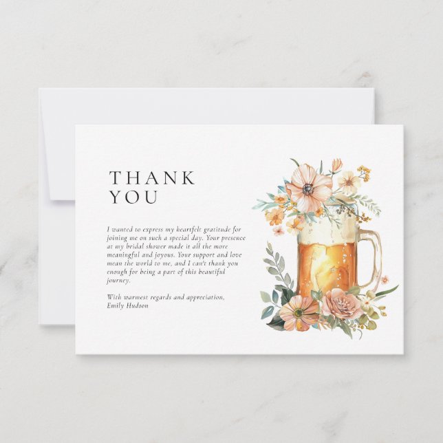 Love is Brewing Floral Bridal Shower Thank You Card (Front)
