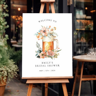 Love is Brewing Floral Bridal Shower Welcome Sign