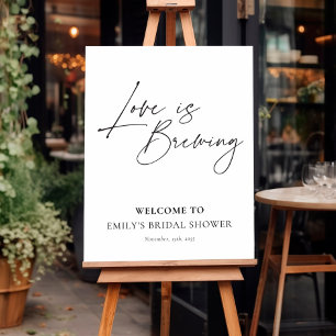 Love is Brewing Floral Bridal Shower Welcome Sign