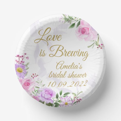 Love is Brewing _ Floral Elegant Bridal Shower Paper Bowls