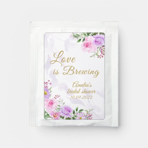 Love is Brewing _ Floral Elegant Bridal Shower  Tea Bag Drink Mix