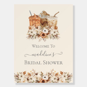 Love is Brewing Floral Iced Coffee Bridal Shower Foam Board