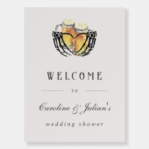 Love is Brewing Gothic Beer Shower Welcome Sign