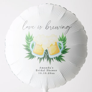 Love is Brewing Greenery Beer Bridal Shower Balloon