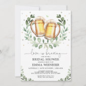Love is Brewing Greenery Beer Bridal Shower Invitation (Front)