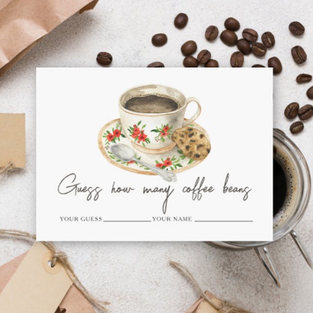 Love is brewing Guess how many coffee beans Enclosure Card (Creator Uploaded)