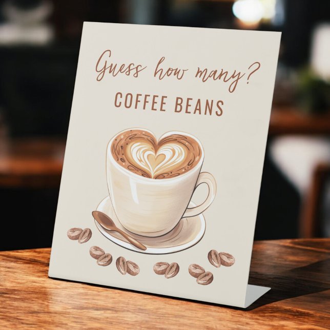 Love is Brewing Guess How Many Coffee Beans Pedestal Sign (Creator Uploaded)