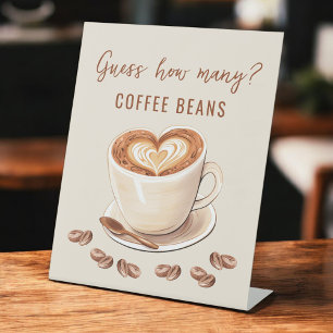 Love is Brewing Guess How Many Coffee Beans Pedestal Sign