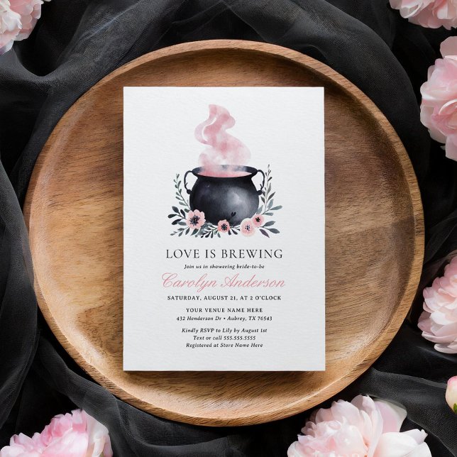 Love is Brewing Halloween Bridal Shower Invitation (Creator Uploaded)