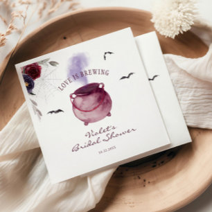 Love Is Brewing Halloween Bridal Shower Napkins