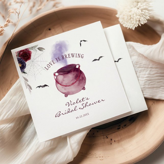 Love Is Brewing Halloween Bridal Shower Napkins (Creator Uploaded)