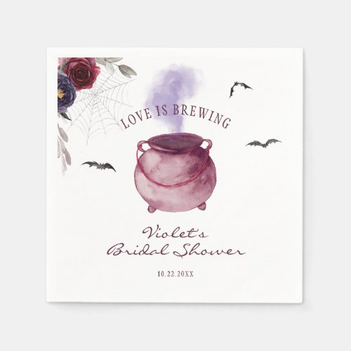 Love Is Brewing Halloween Bridal Shower Napkins