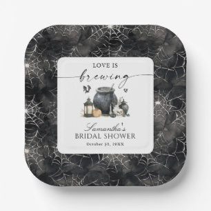Love Is Brewing Halloween Bridal Shower Paper Plates